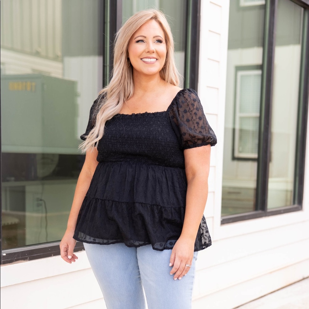 Black Flowy Top